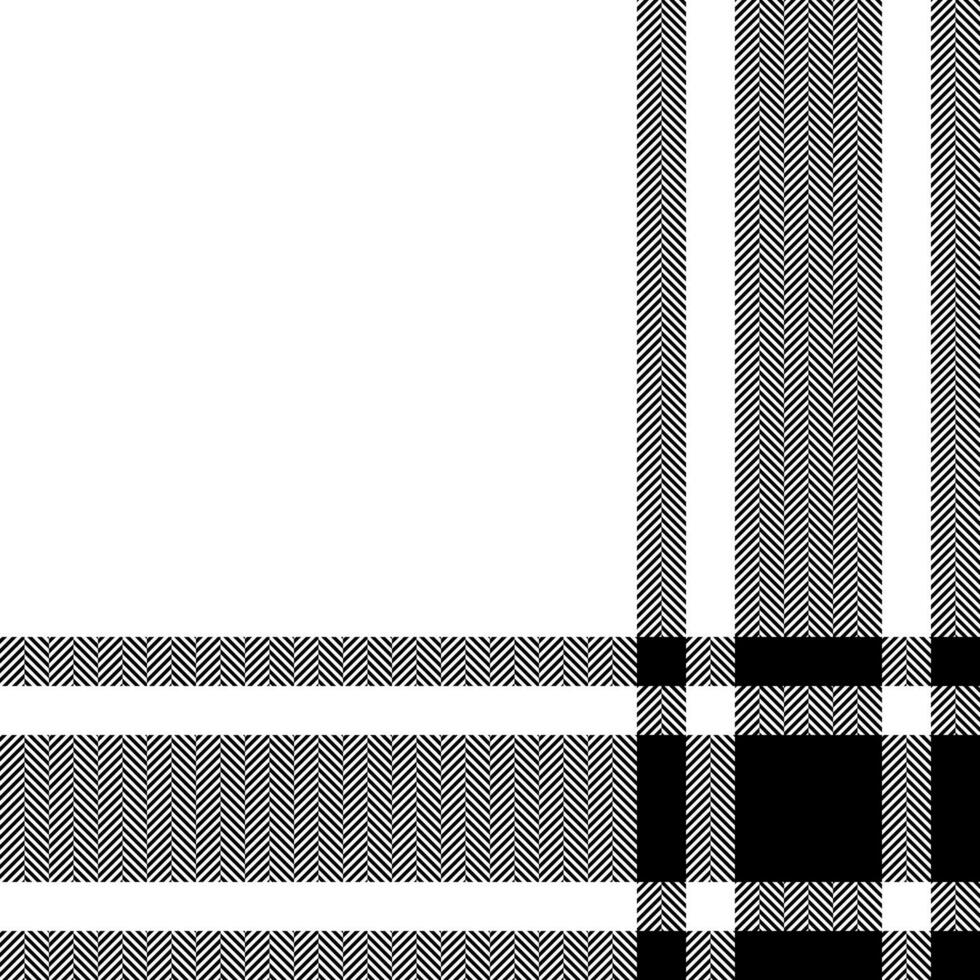 Plaid check pattern in black and white. Seamless fabric texture. Tartan textile print. vector