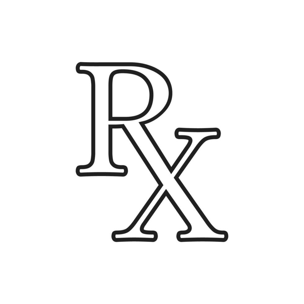 Rx symbol prescription icon black color illustration flat style simple  image 5199435 Vector Art at Vecteezy