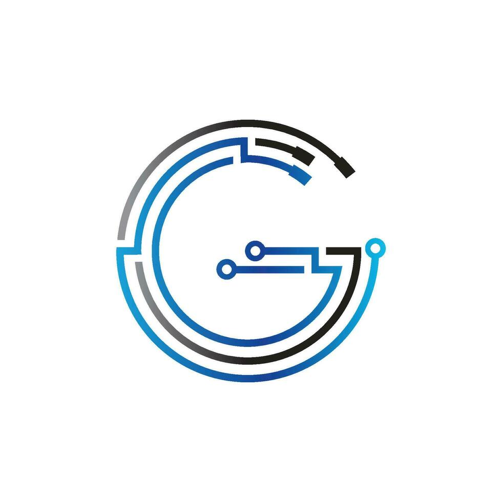 G tech logo vector design illustration