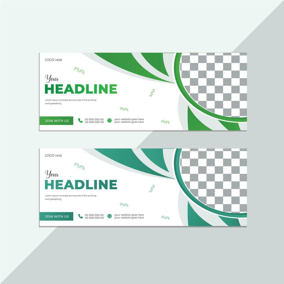 Social Media Cover And Web Banner Design Template. Nature Banner With Abstract Shape. vector