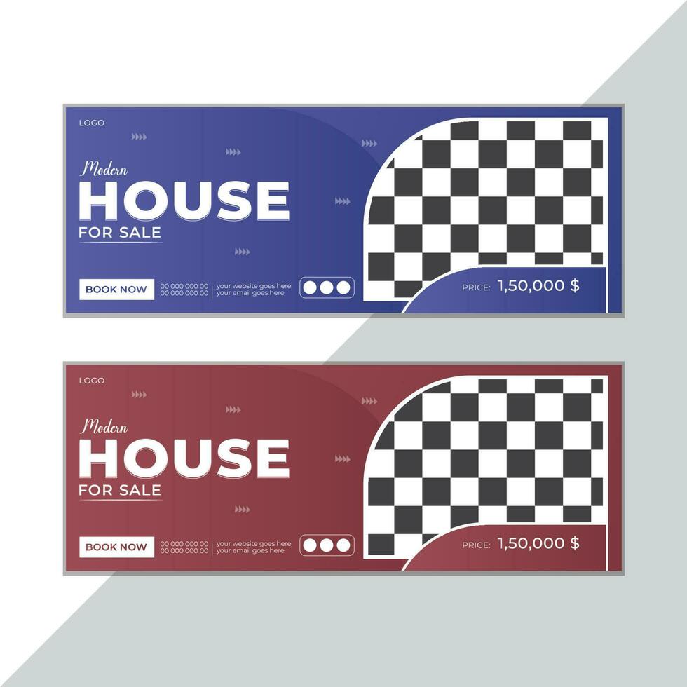 Corporate Business social media cover or web banner design, real estate social media cover design template vector
