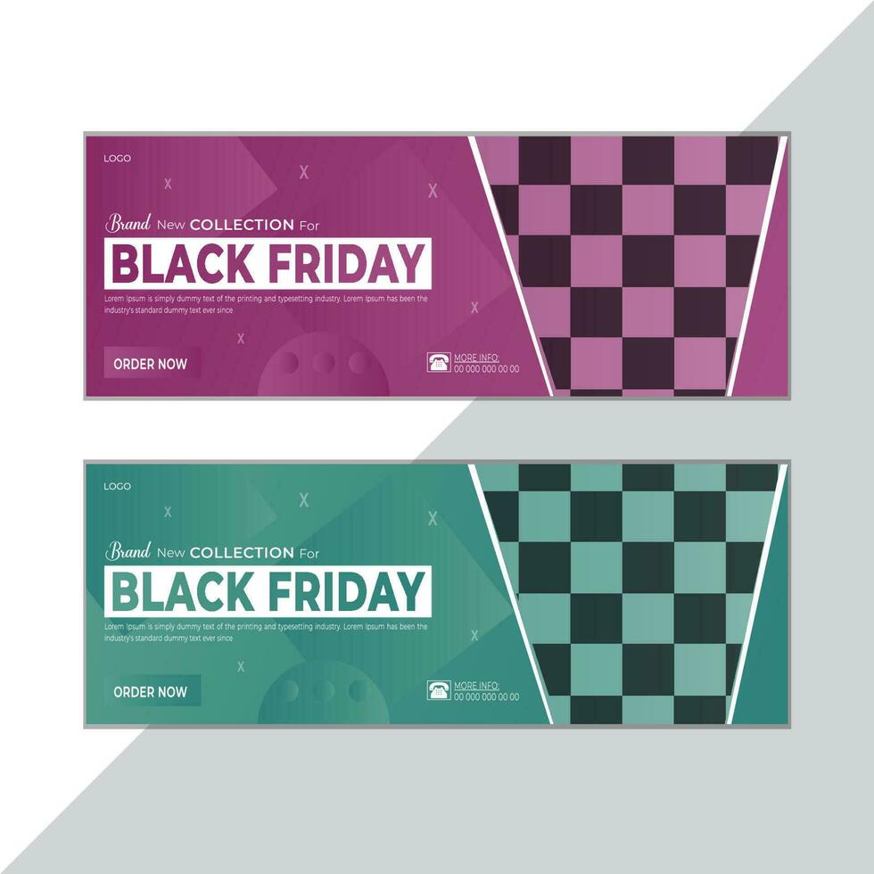 Black Friday social media cover sale banner template vector