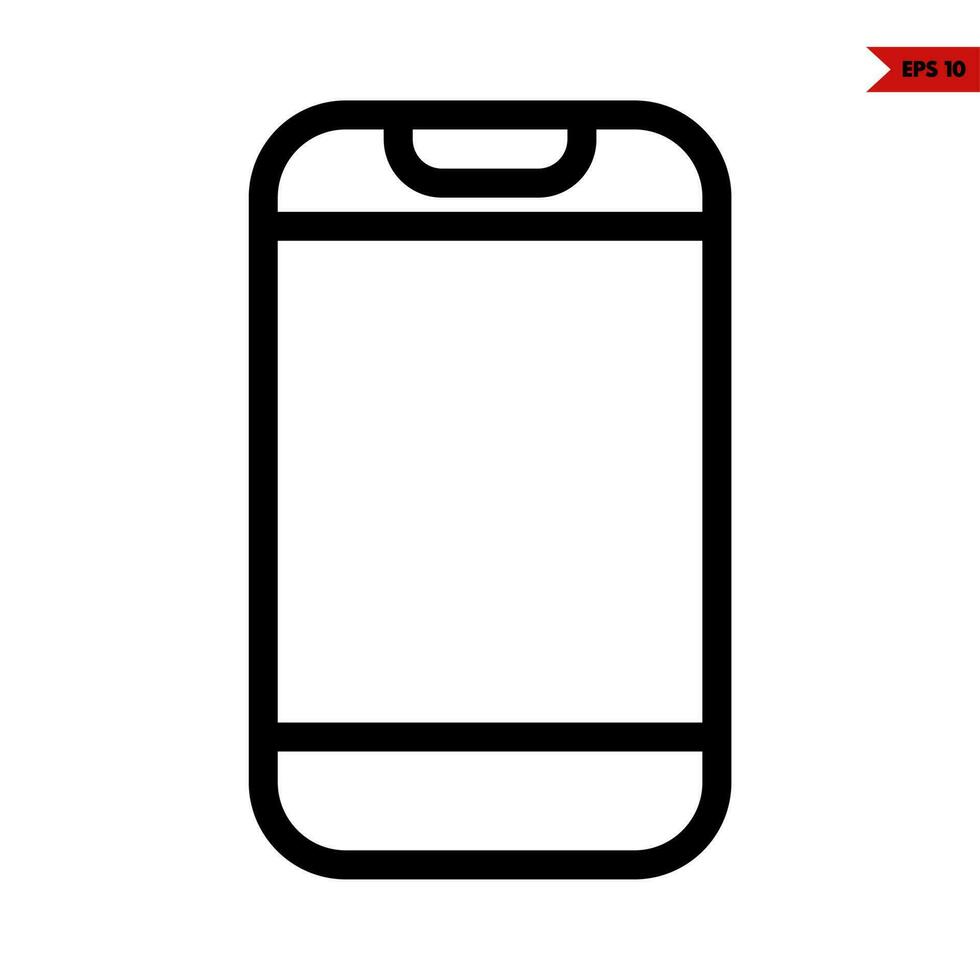 mobile phone line icon vector