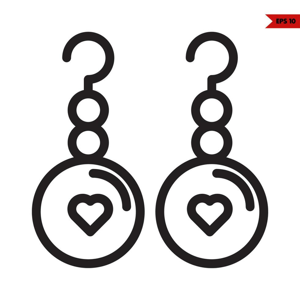 love in earing line icon vector