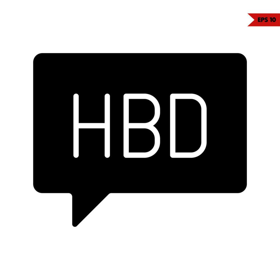 birthday saying in speech bubble communication dialogue glyph icon vector