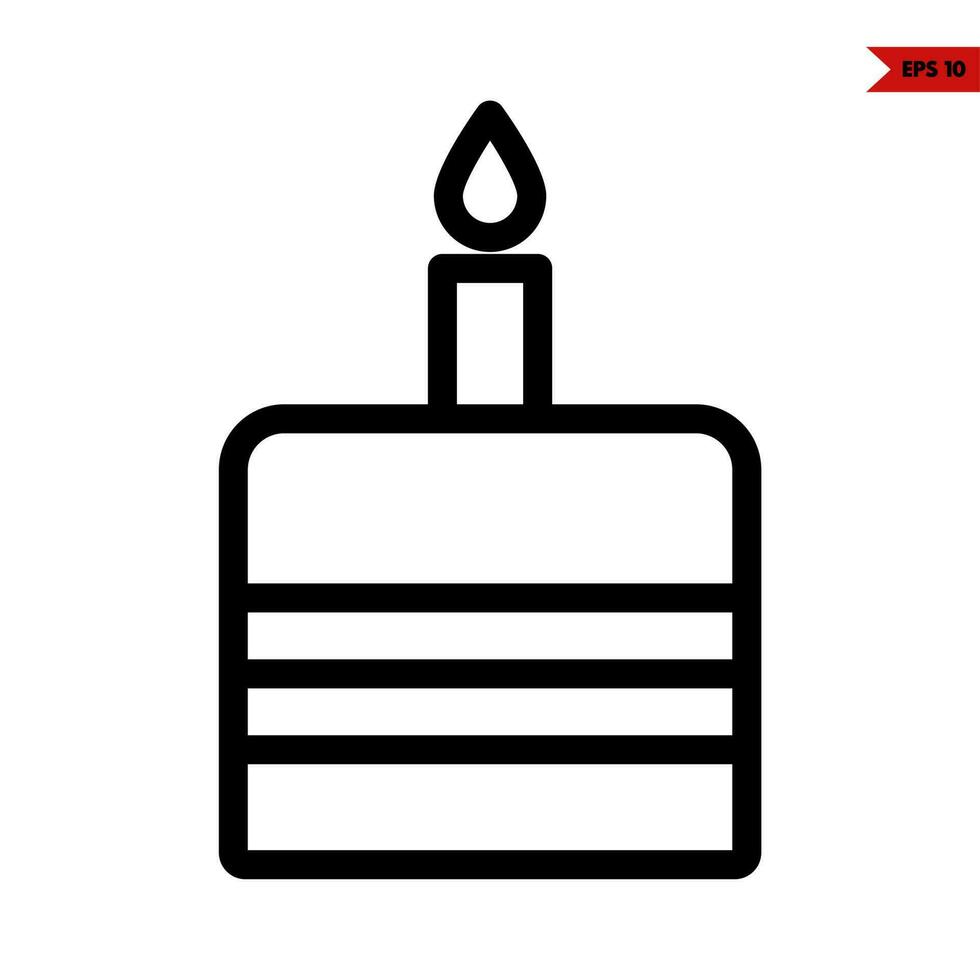 icono de línea de pastel de cumpleaños vector
