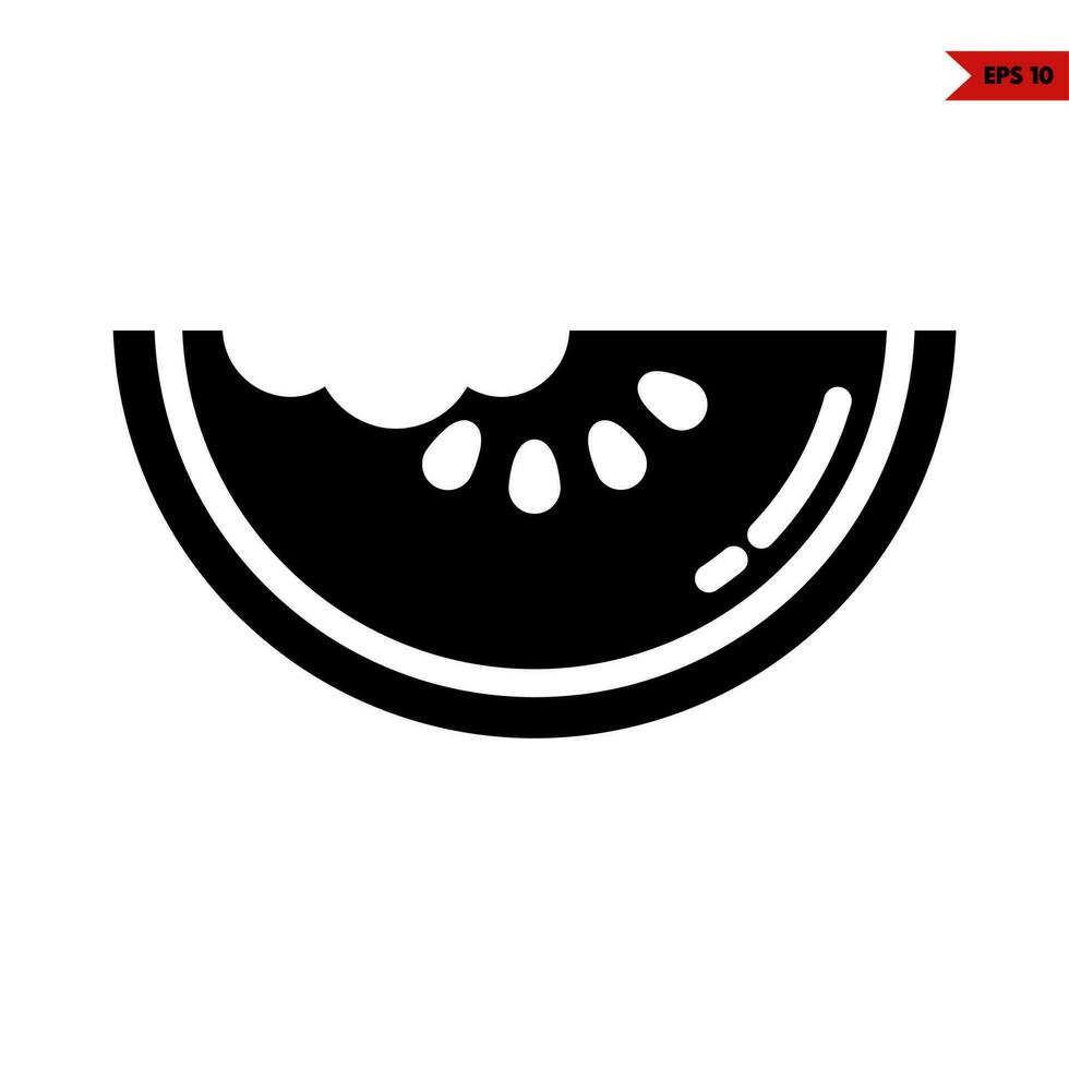 watermelon bite glyph icon vector