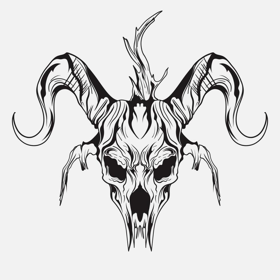 goat head skull tattoo