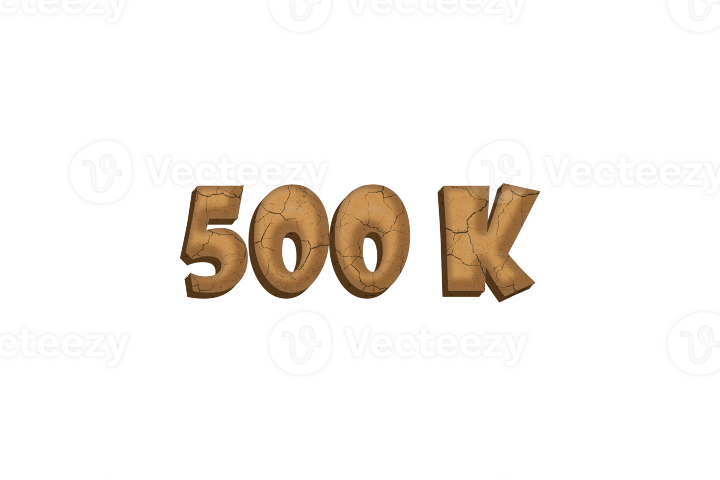 500 k subscribers celebration greeting Number with clay design png