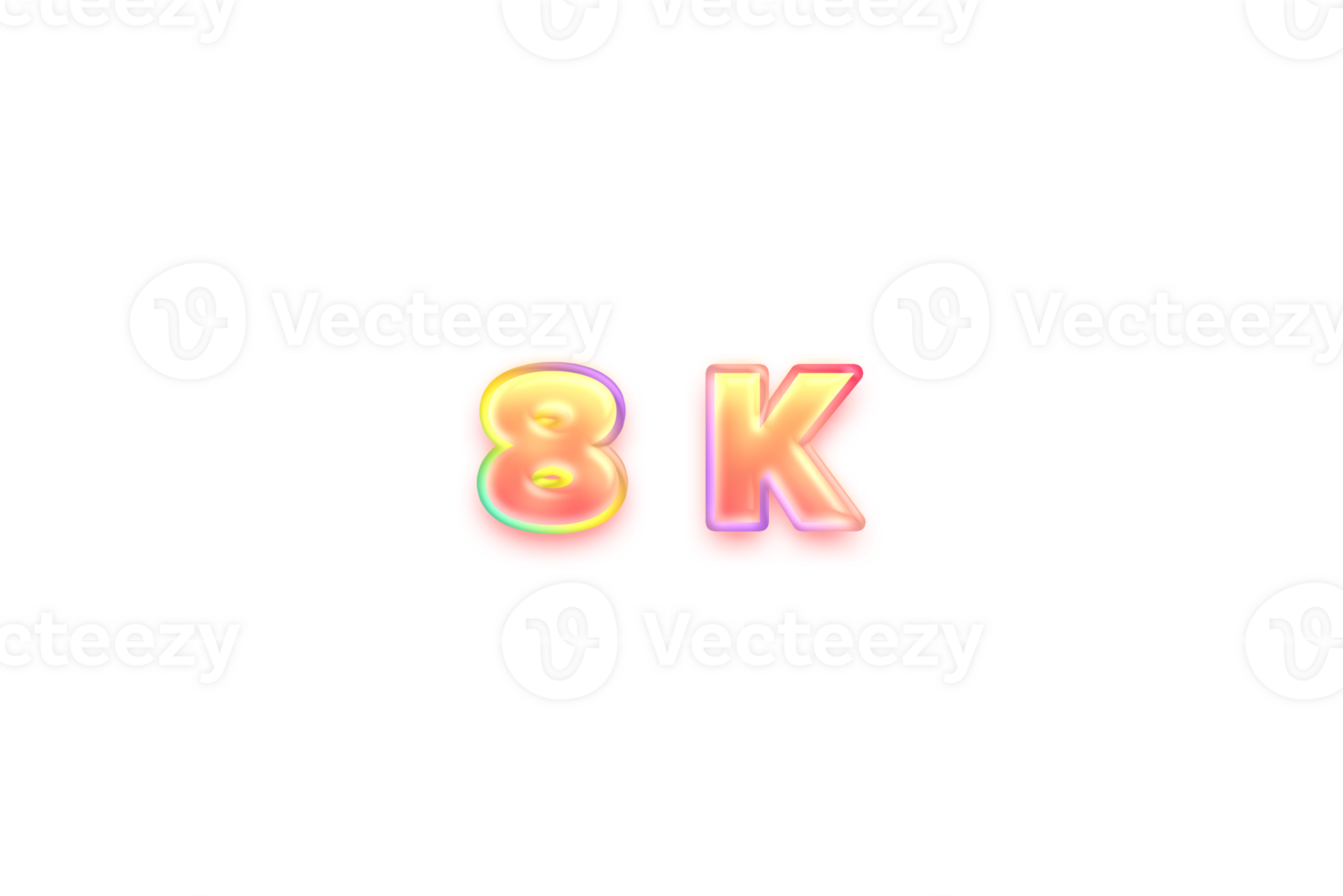 8 k subscribers celebration greeting Number with candy color design png