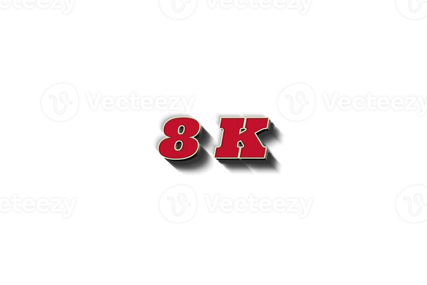 8 k subscribers celebration greeting Number with retro 3 design png