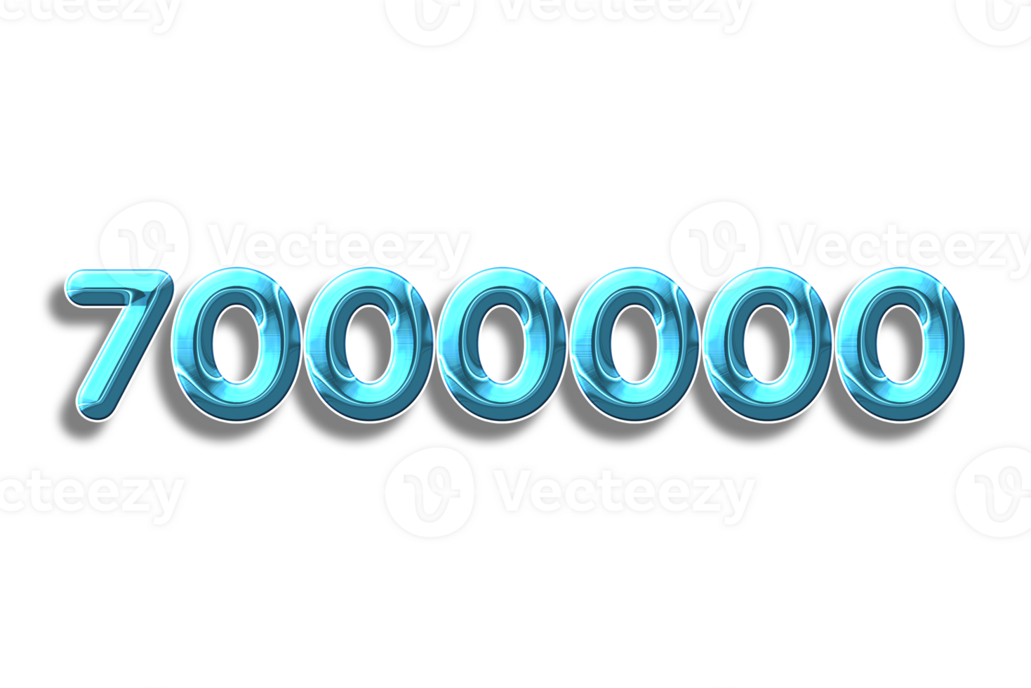 7000000 subscribers celebration greeting Number with plastic design png