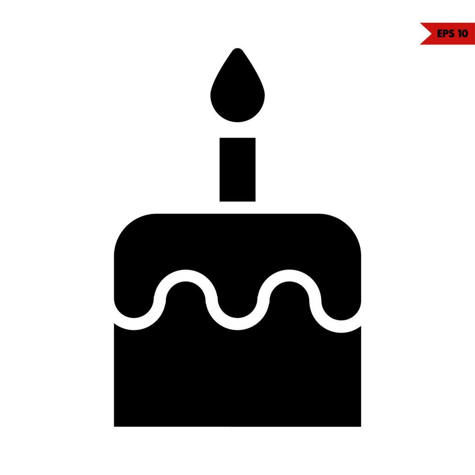 birthday cake glyph icon vector