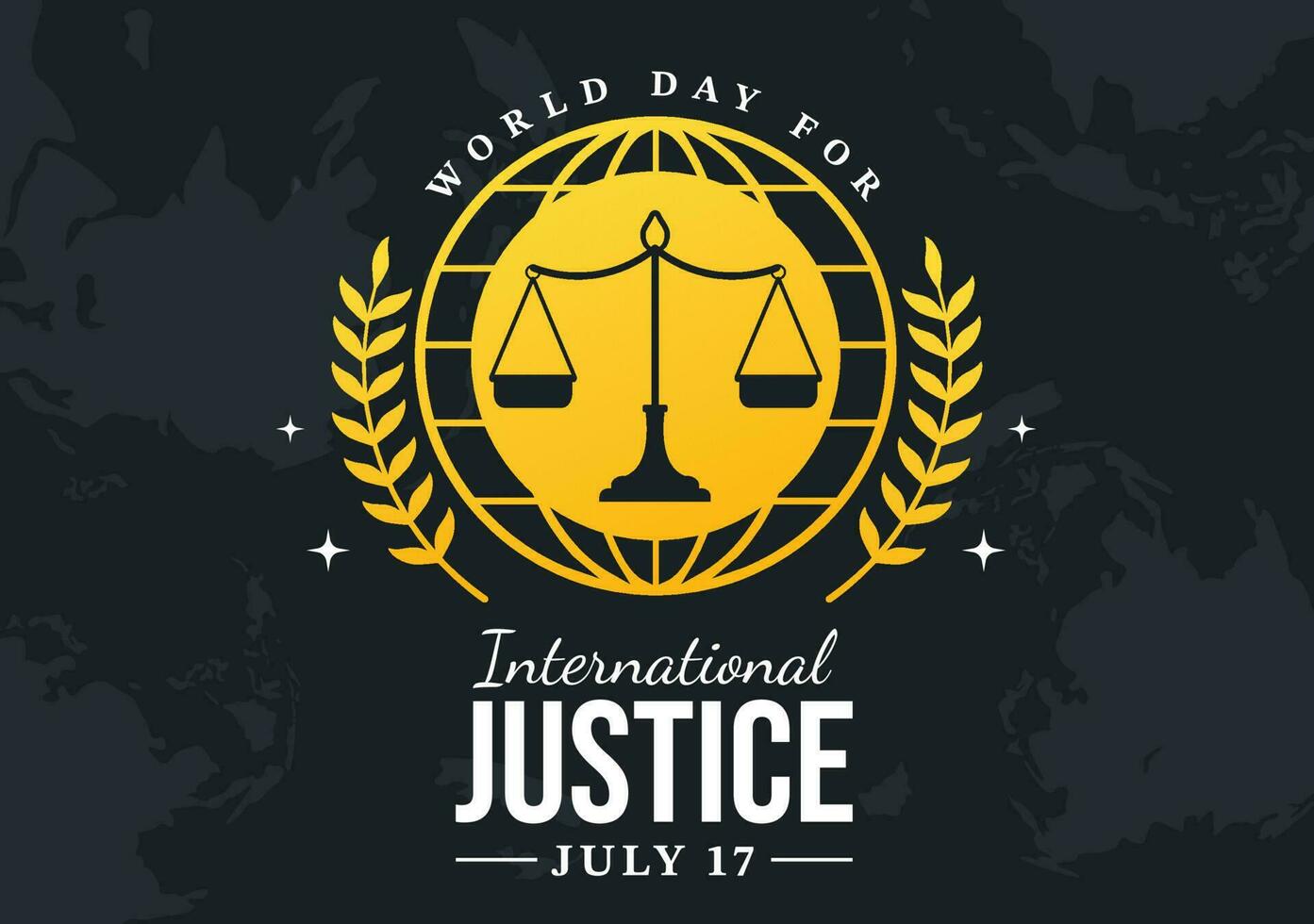 World Day for International Justice Vector Illustration with Earth, Scales or Judge Gavel in Flat Cartoon Hand Drawn to Landing Page Templates