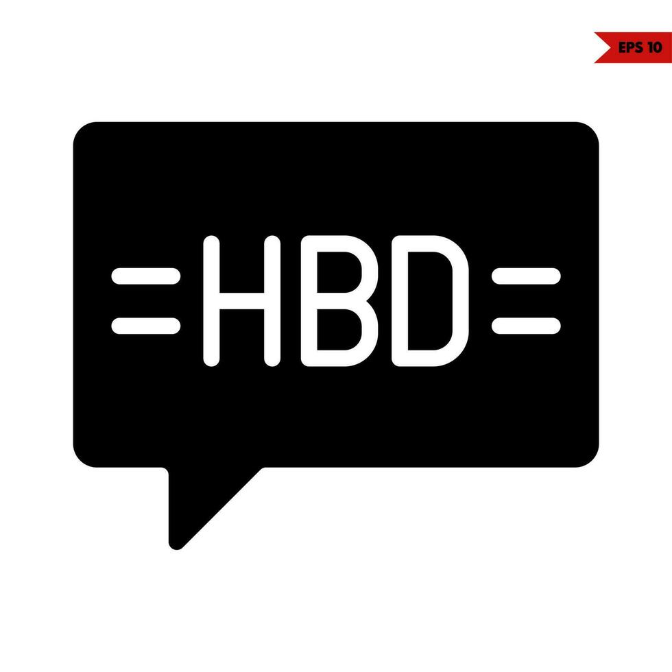 birthday in speech bubble glyph icon vector