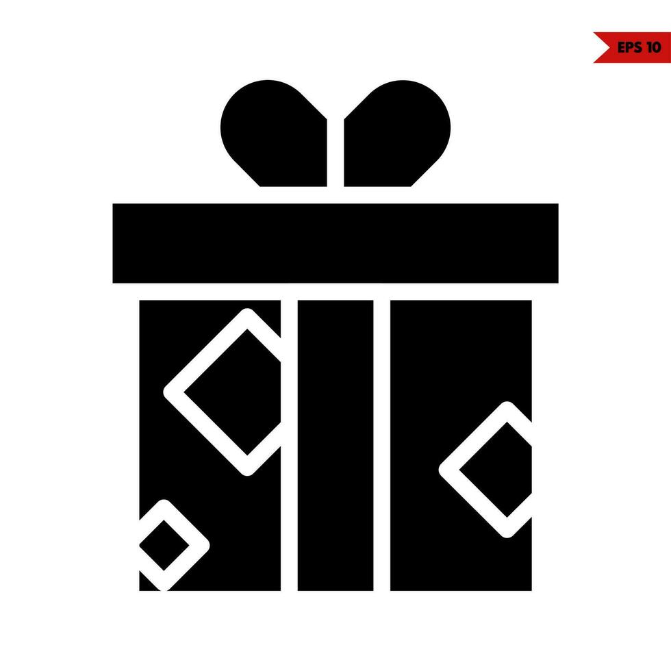 gift box glyph icon vector