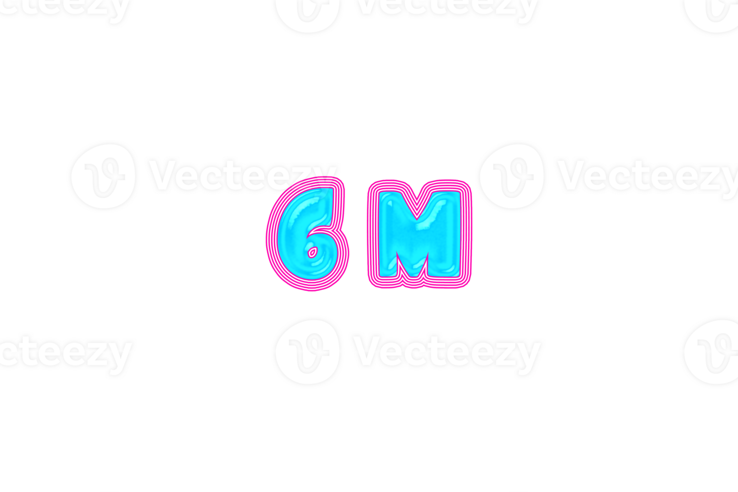 6 million subscribers celebration greeting Number with jelly design png