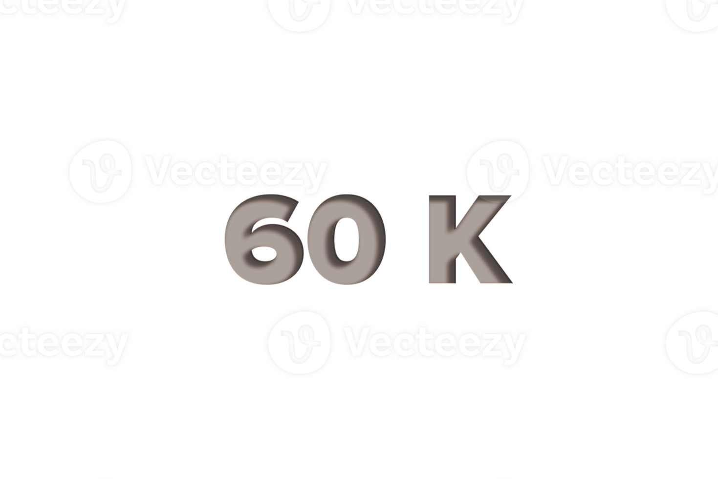 60 k subscribers celebration greeting Number with wooden engraved design png
