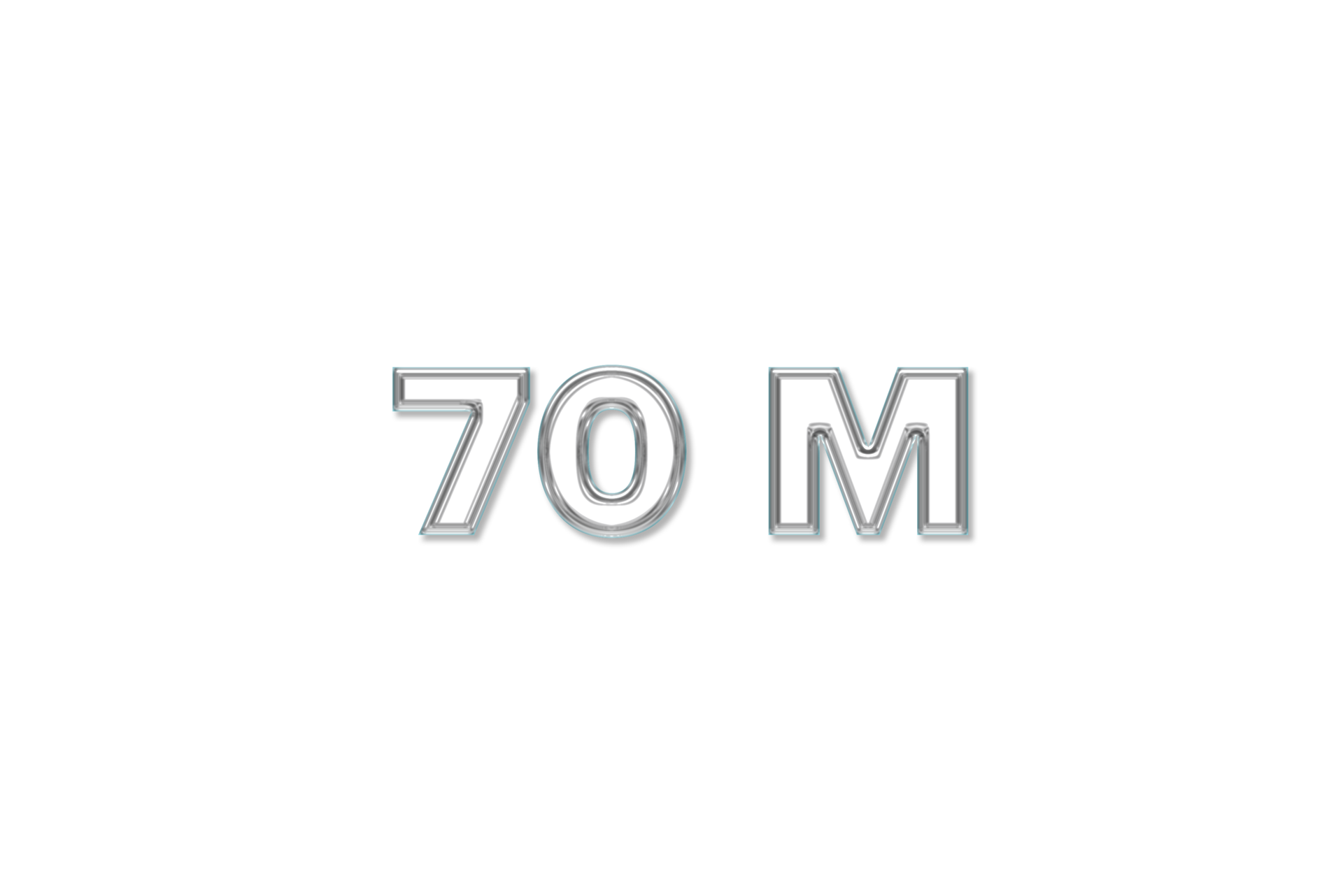 70-million-subscribers-celebration-greeting-number-with-glass-design