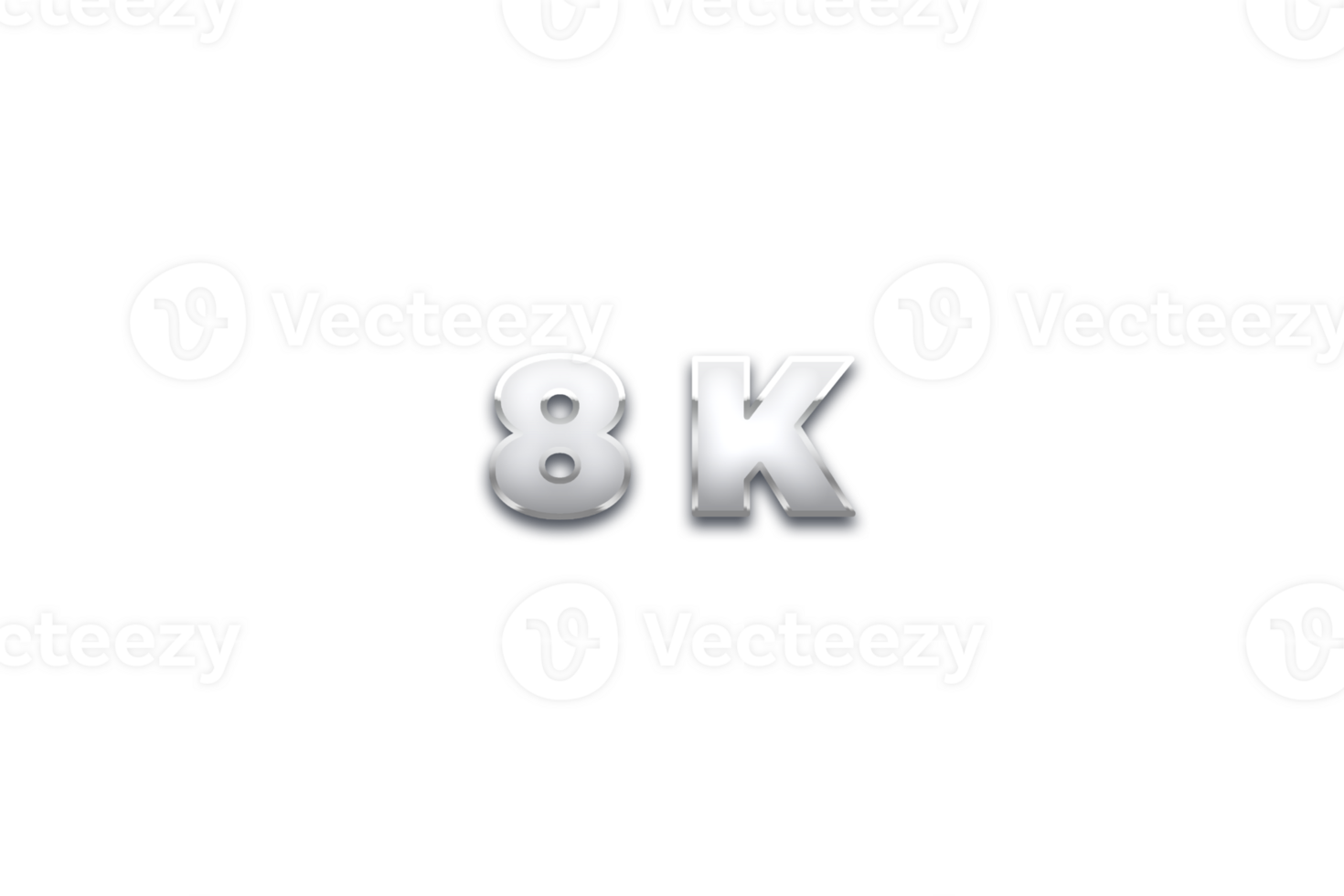 8 k subscribers celebration greeting Number with metal design png