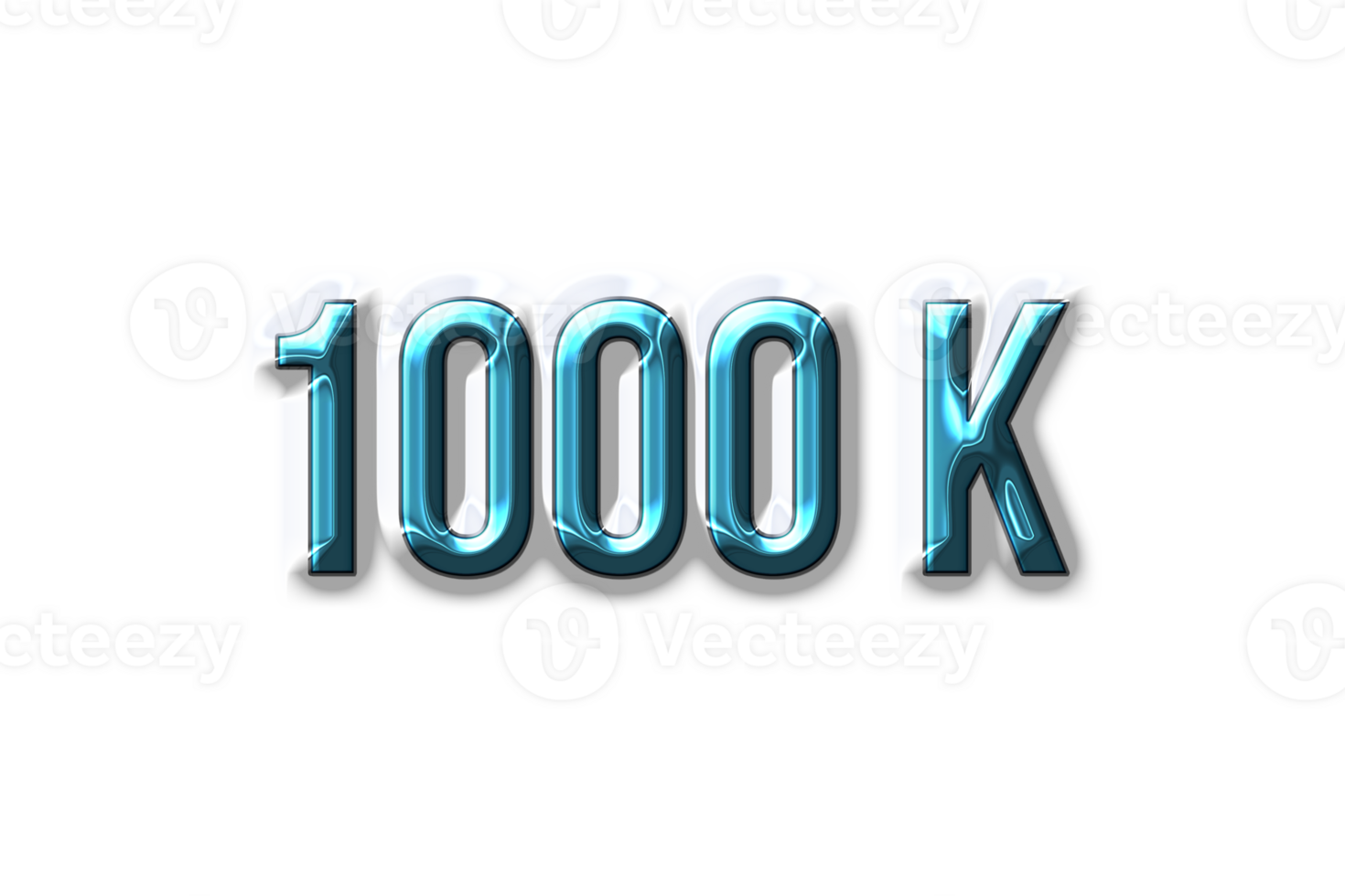 1000 k subscribers celebration greeting Number with plastic design png