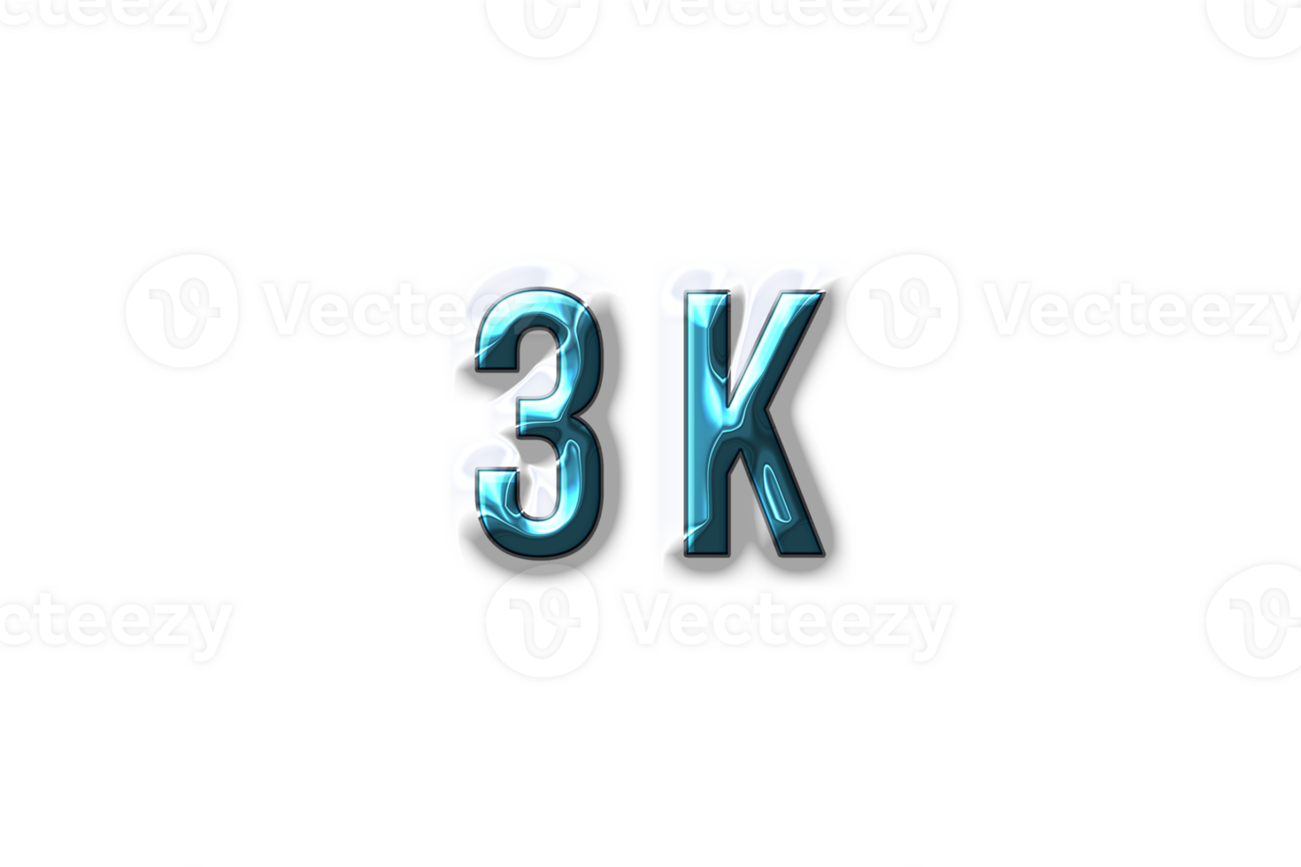 3 k subscribers celebration greeting Number with plastic design png