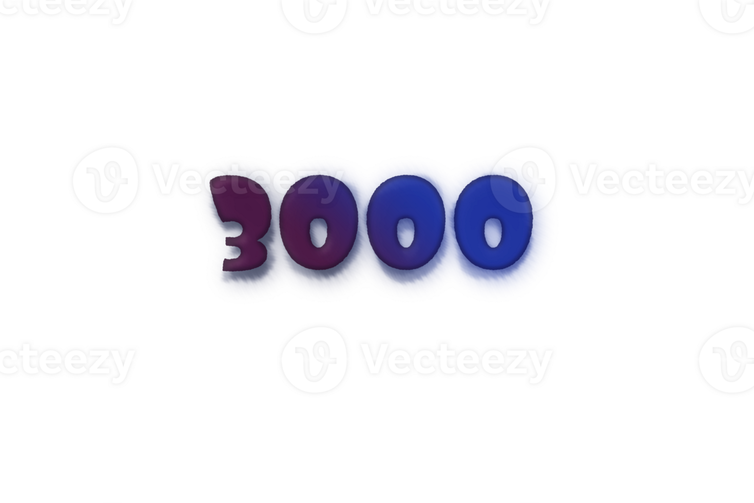 3000 subscribers celebration greeting Number with ink design png