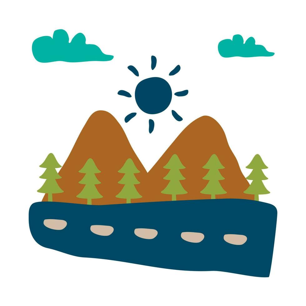 Tour and travel outline icon set vector illustration