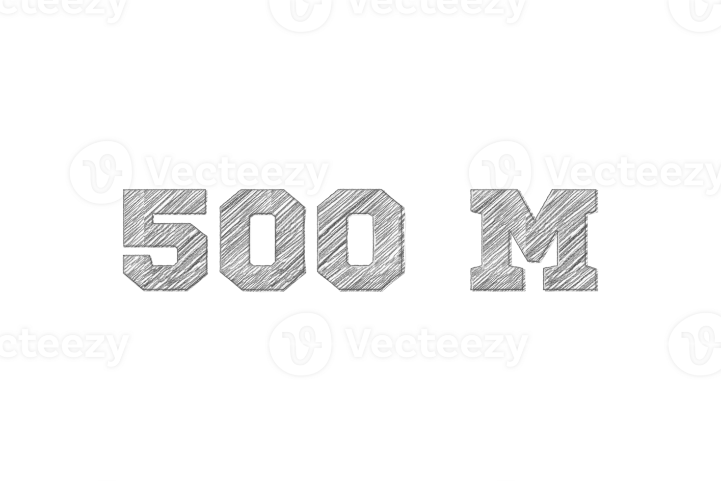 500 million subscribers celebration greeting Number with pencil sketch design png