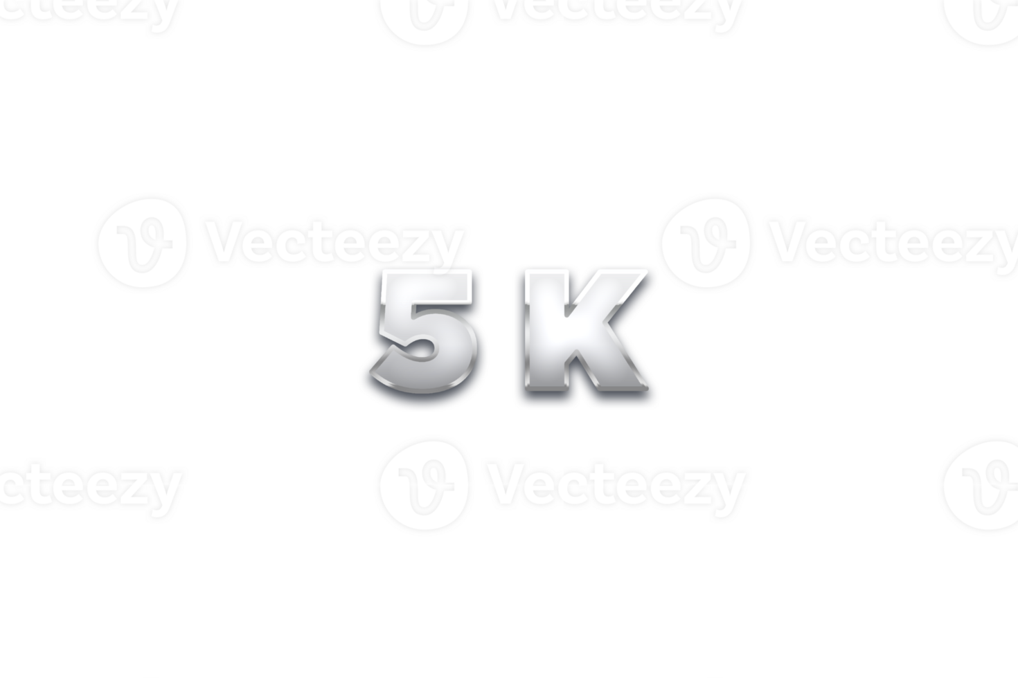 5 k subscribers celebration greeting Number with metal design png