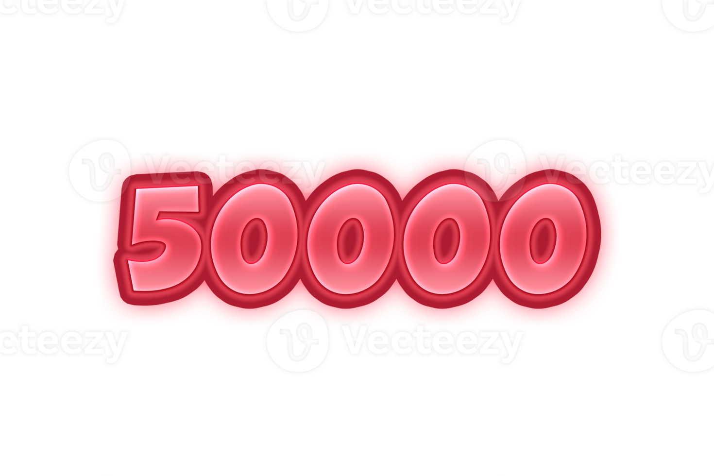 50000 subscribers celebration greeting Number with red embossed design png