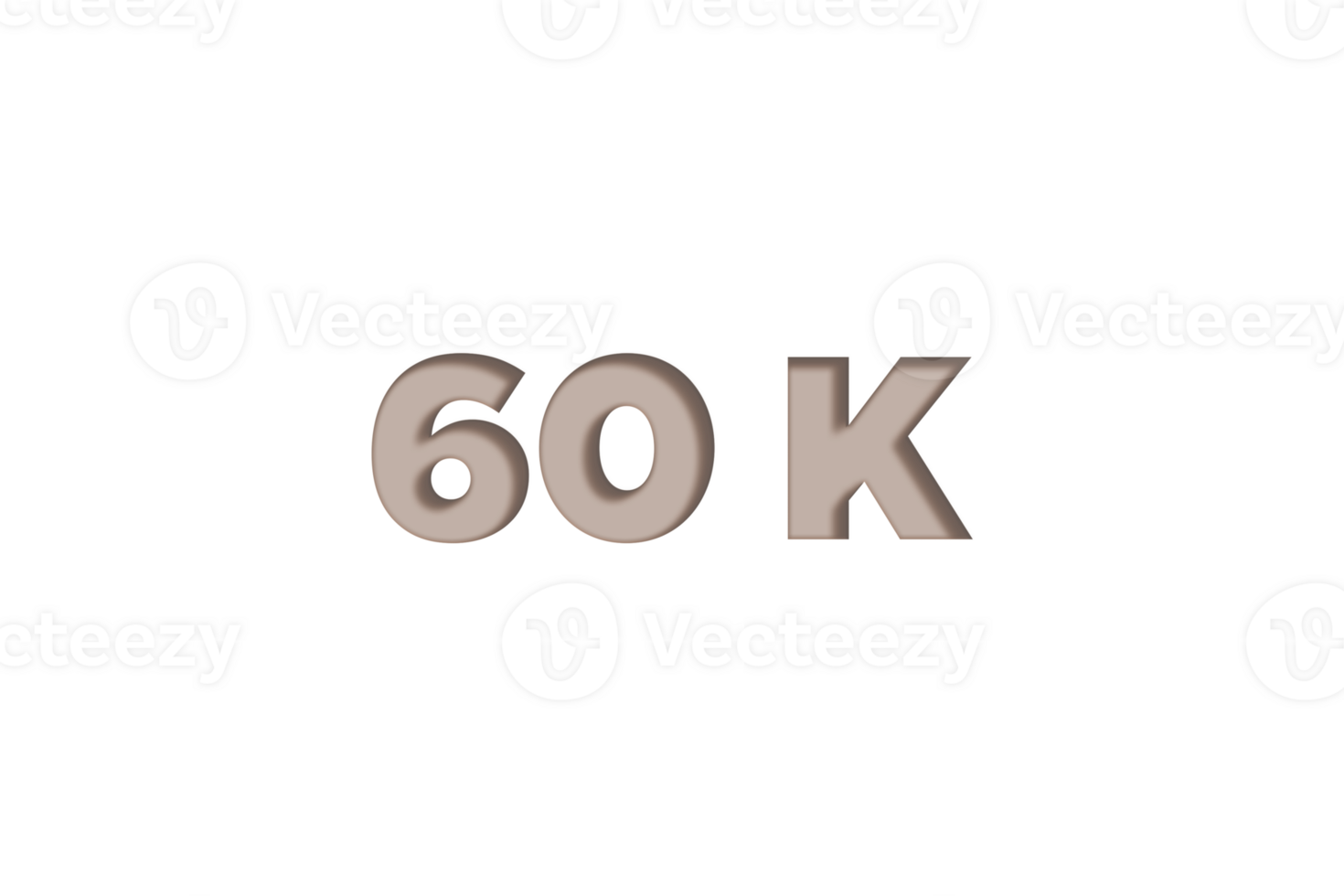 60 k subscribers celebration greeting Number with engrave design png