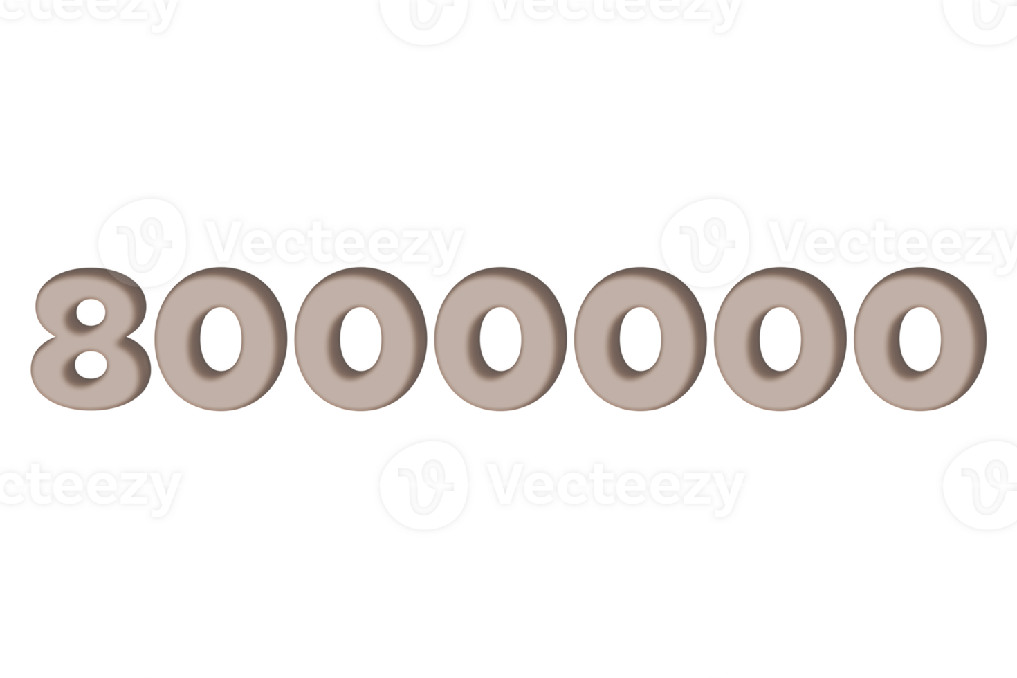 8000000 subscribers celebration greeting Number engrave with design png