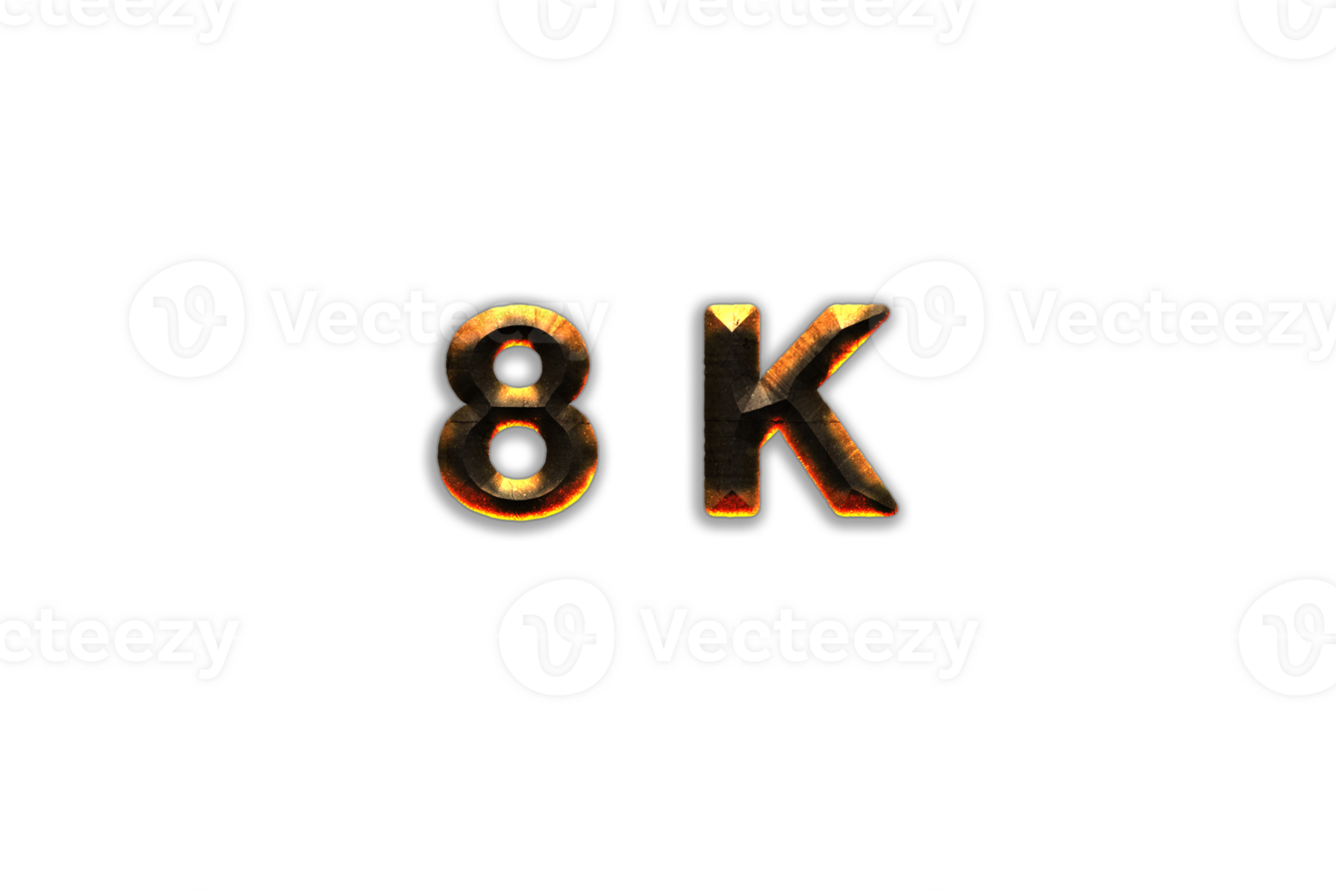8 k subscribers celebration greeting Number with hot iron design png