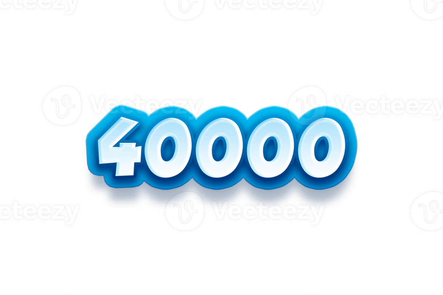 40000 subscribers celebration greeting Number with modren blue design png