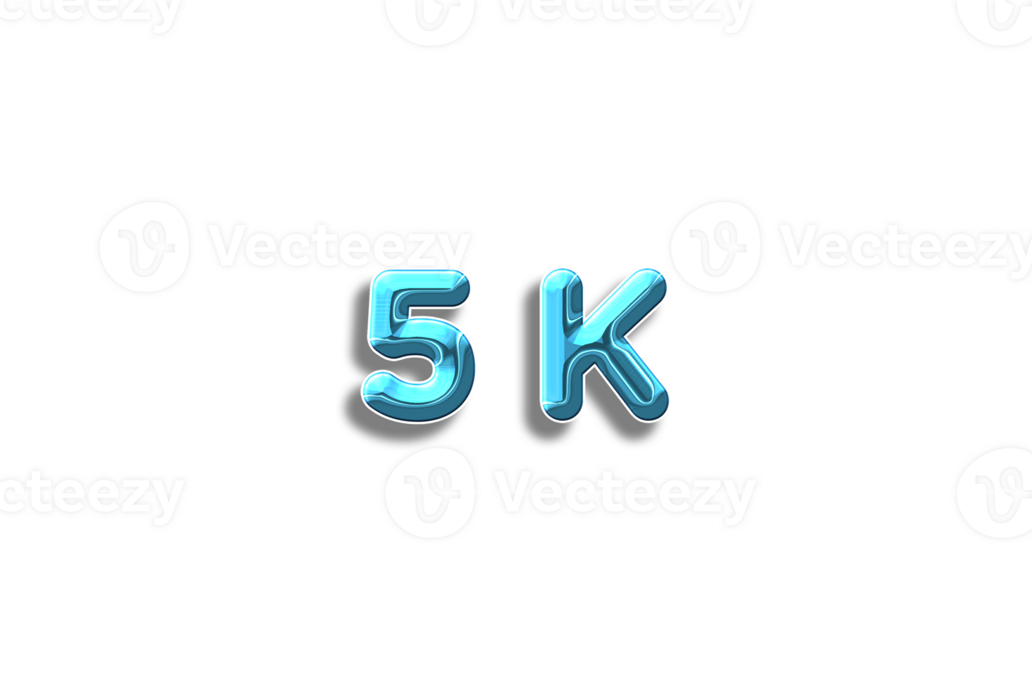 5 k subscribers celebration greeting Number with plastic design png