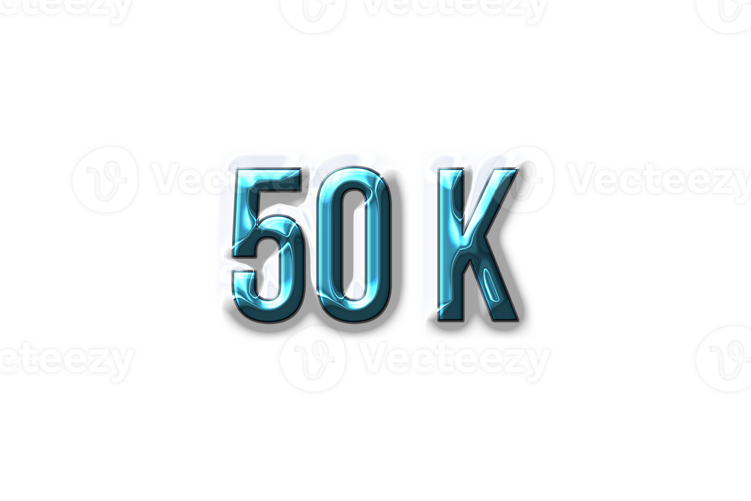 50 k subscribers celebration greeting Number with plastic design png