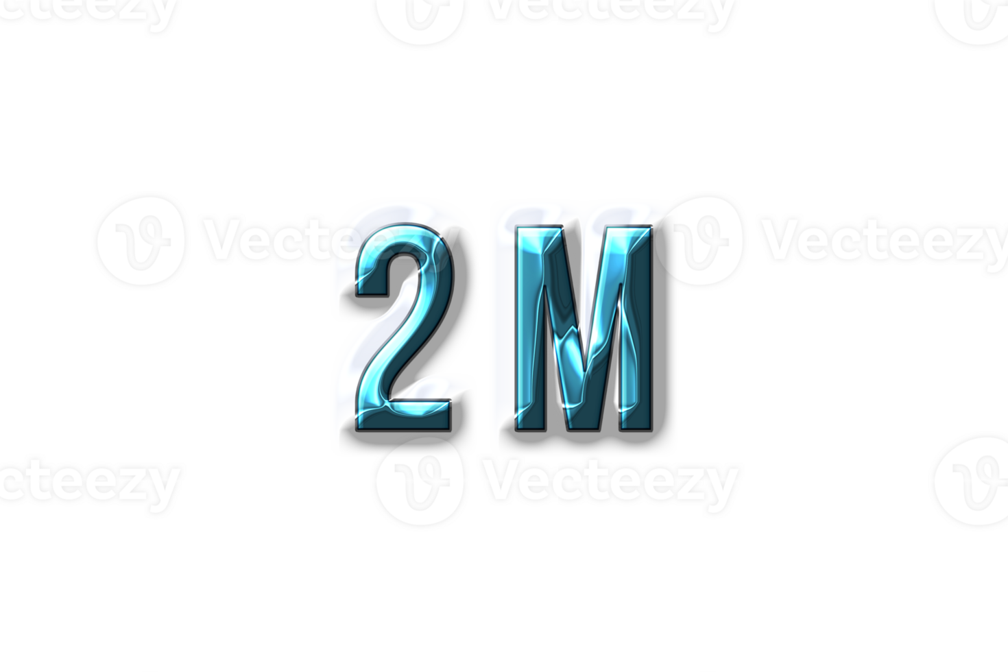 2 million subscribers celebration greeting Number with plastic design png