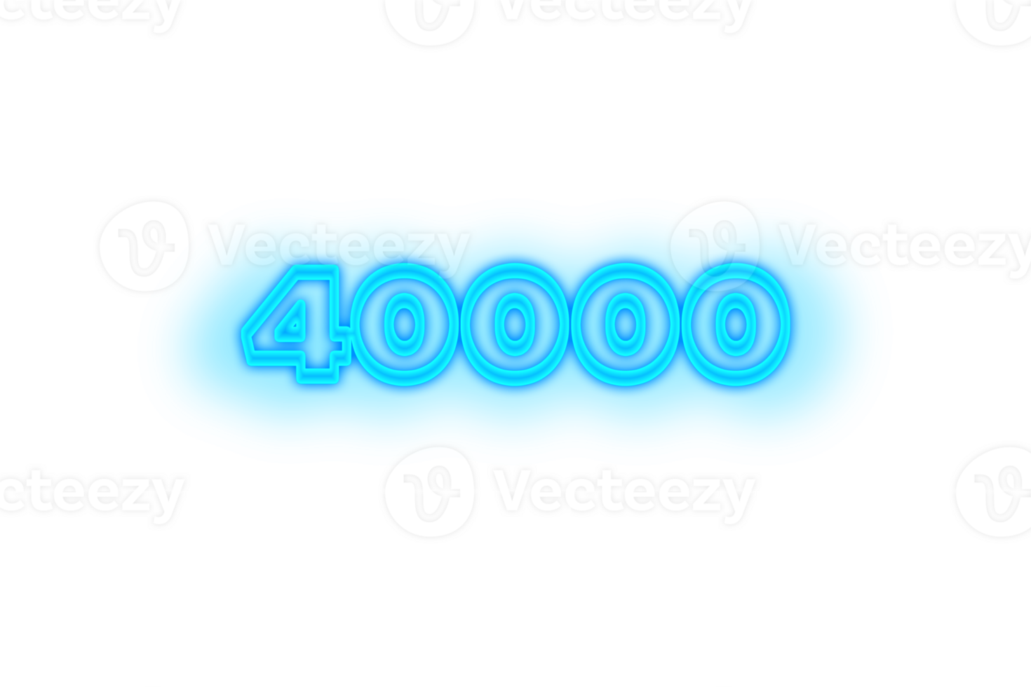 40000 subscribers celebration greeting Number with glow design png