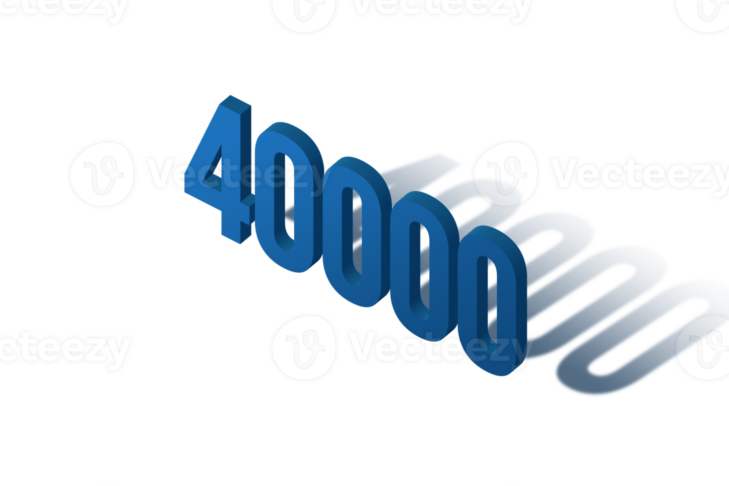 40000 subscribers celebration greeting Number with isomatric design png