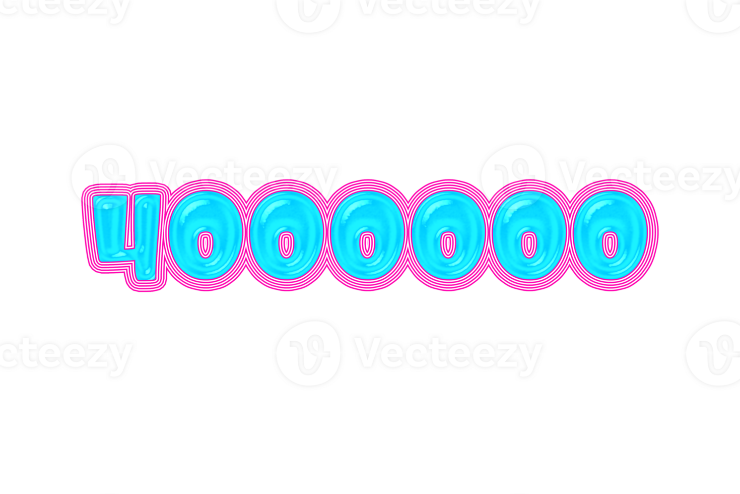 4000000 subscribers celebration greeting Number with jelly design png