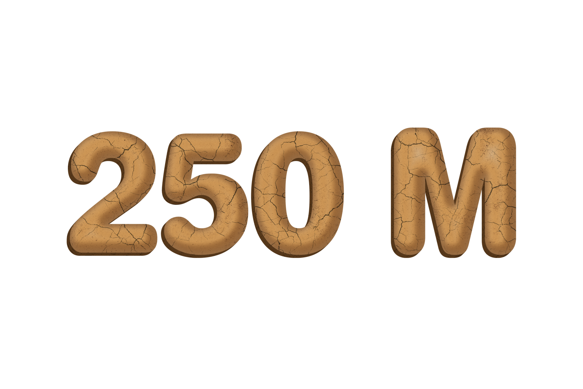 250 Million Subscribers Celebration Greeting Number With Mud Design 