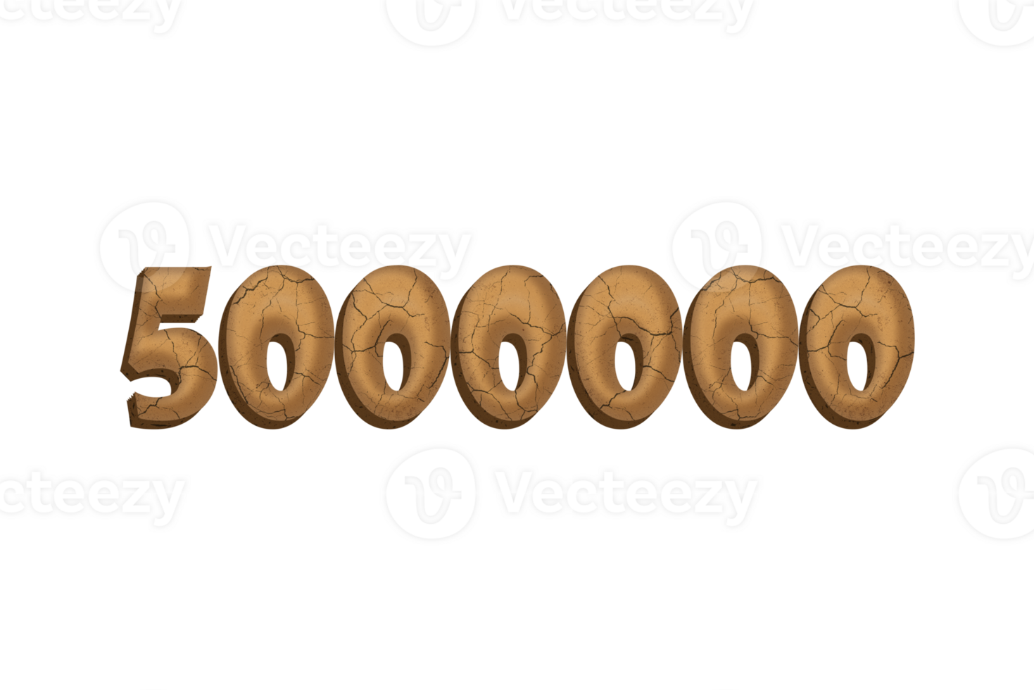 5000000 subscribers celebration greeting Number with clay design png