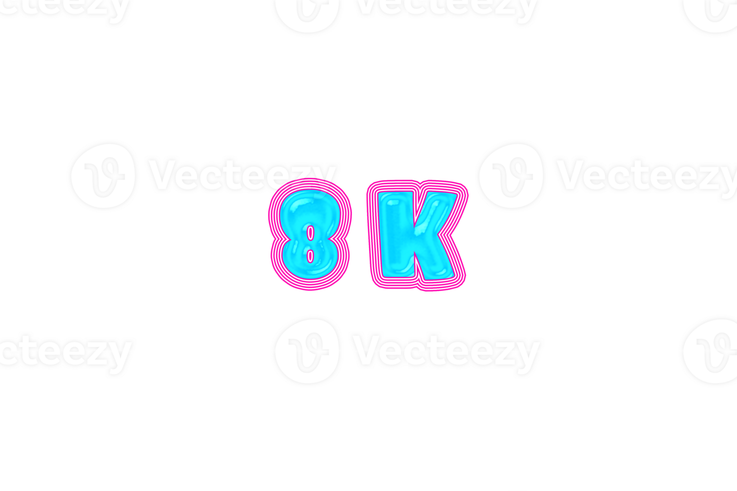 8 k subscribers celebration greeting Number with jelly design png