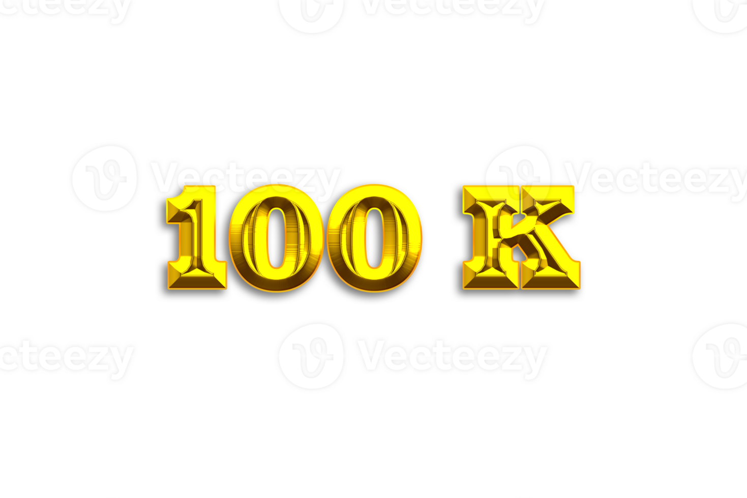 100 k subscribers celebration greeting Number with gold design png
