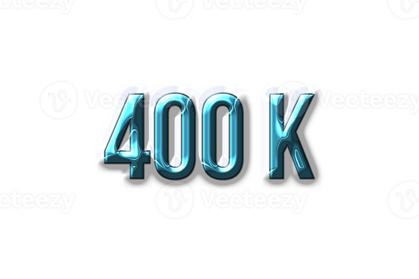 400 k subscribers celebration greeting Number with plastic design png