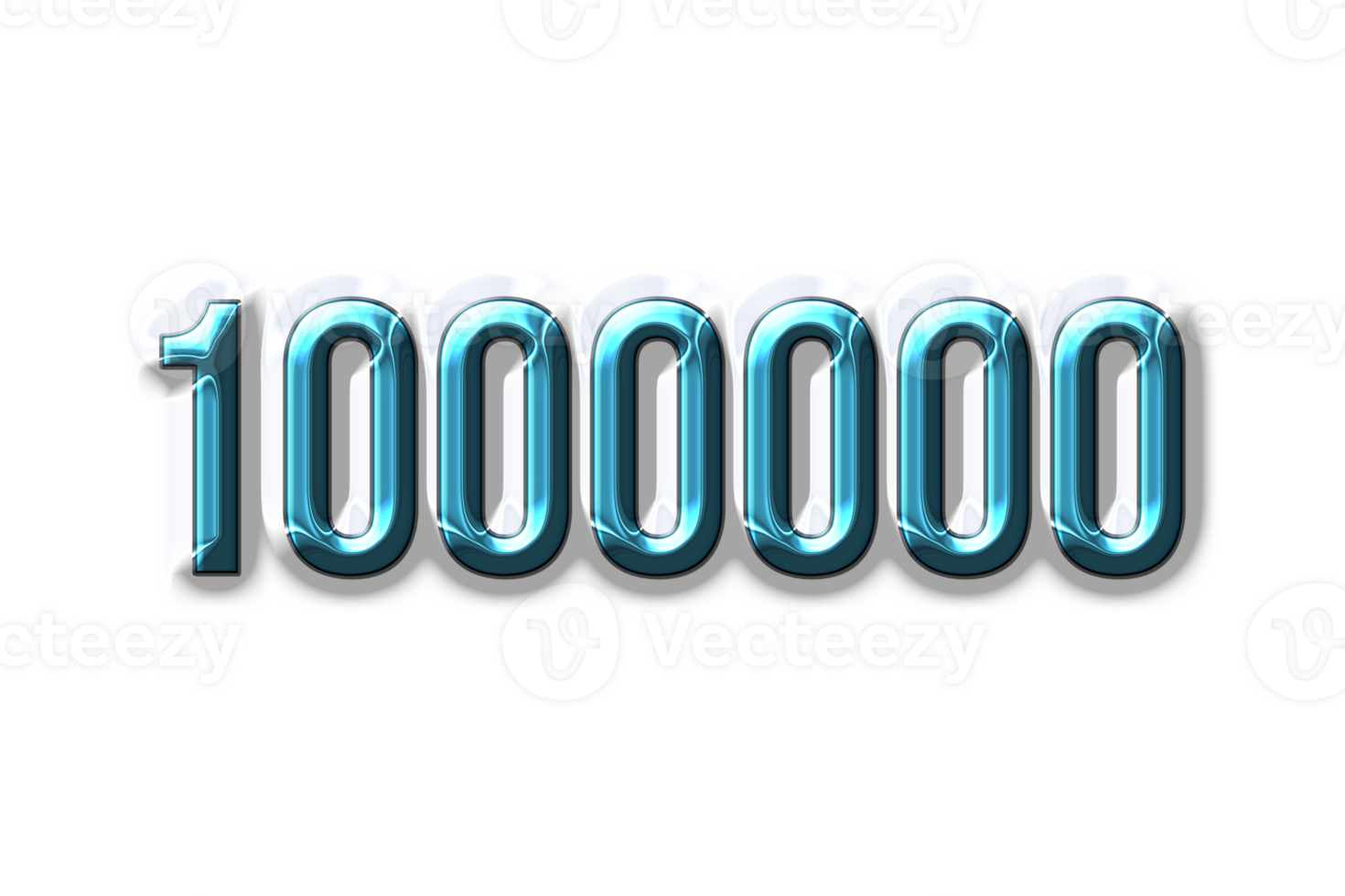 1000000 subscribers celebration greeting Number with plastic design png
