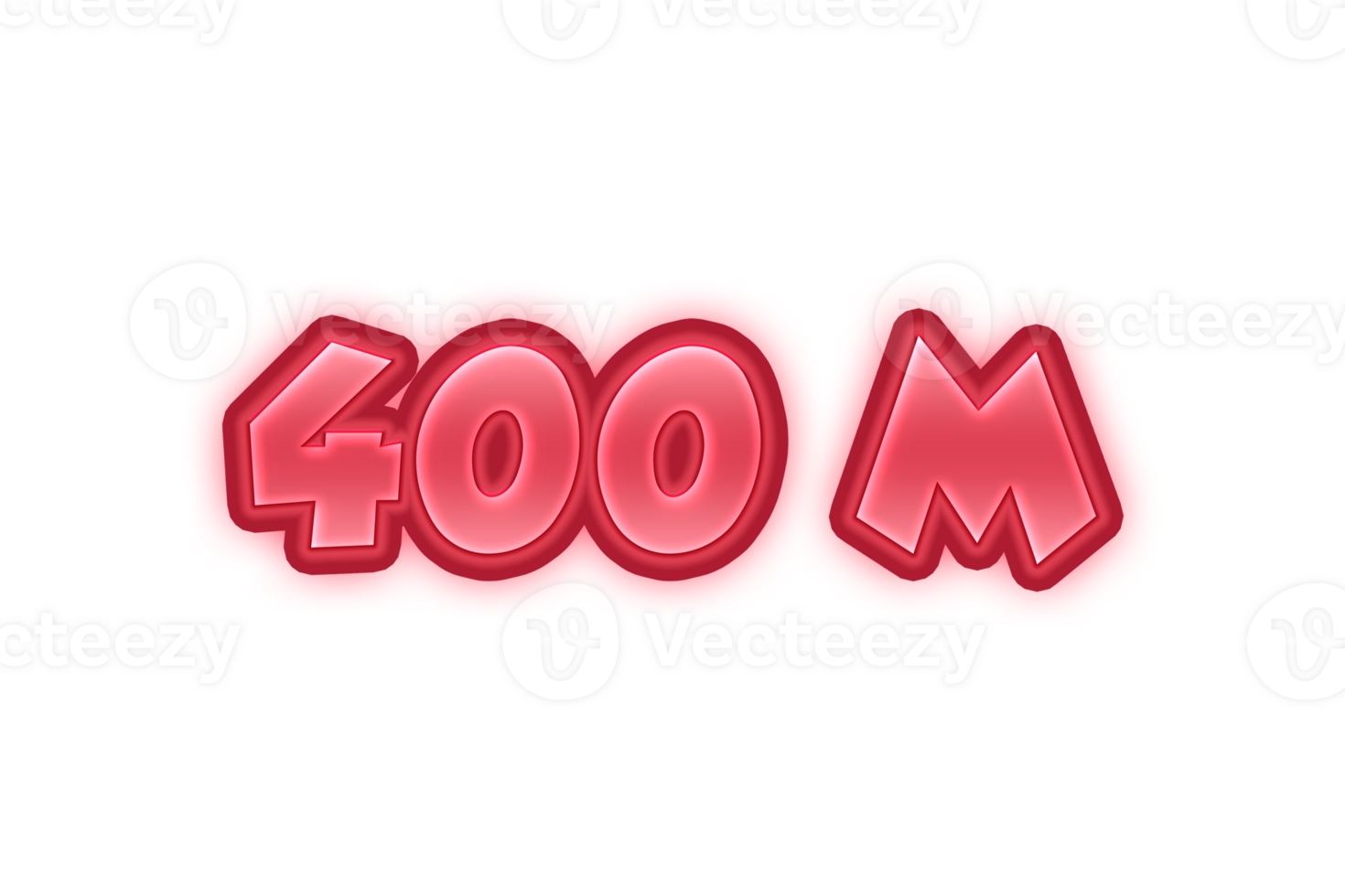 400 million subscribers celebration greeting Number with red embossed design png