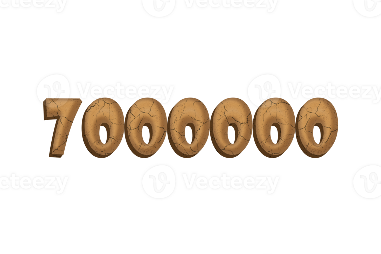 7000000 subscribers celebration greeting Number with clay design png