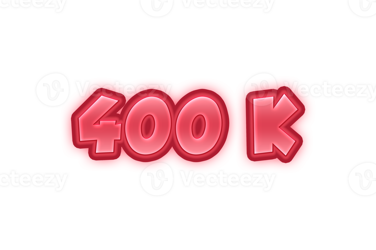 400 k subscribers celebration greeting Number with red embossed design png